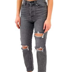 Urban Outfitters BDG | Women Black Jeans with Holes Rips | Slim Straight | Sz 26